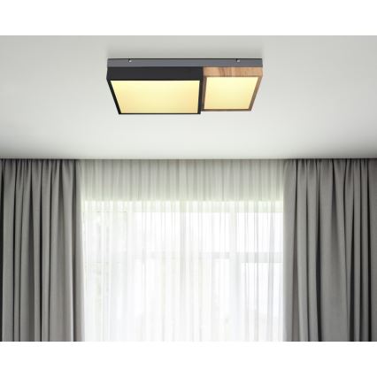 Globo 67286-30 - LED taklampa GUNDI LED/30W/230V 35x65 cm brun/svart