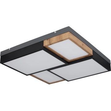 Globo 67286-50 - GUNDI LED-taklampa, 50W/230V, 60x60 cm, brun/svart