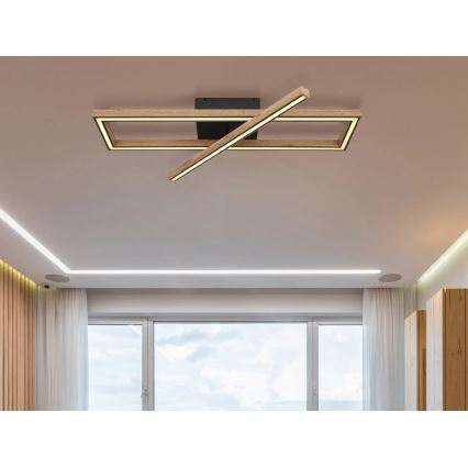Globo 67287D1 - LED taklampa MANDERA LED/36W/230V 20x80 cm brun