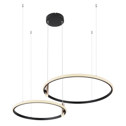 Globo - LED ljusreglerad ljuskrona på textilsladd LED/55W/230V 2700-6000K svart + fjärrkontroll