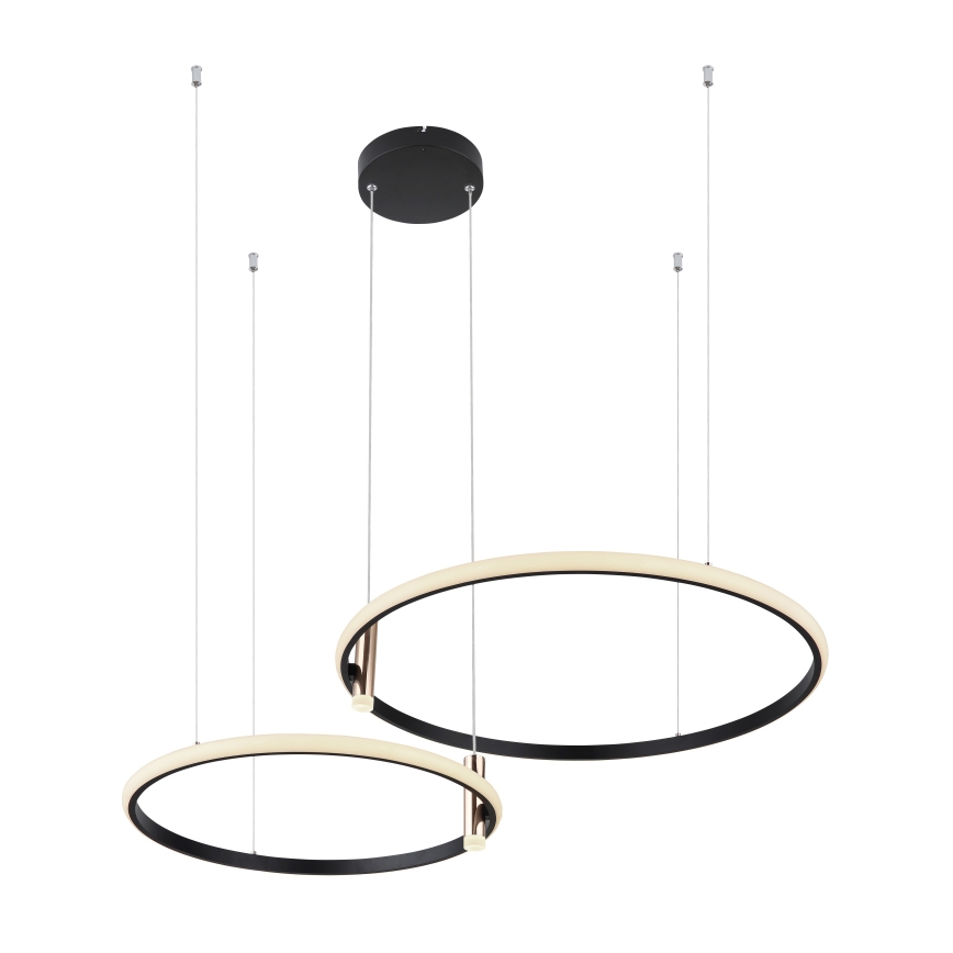 Globo - LED ljusreglerad ljuskrona på textilsladd LED/55W/230V 2700-6000K svart + fjärrkontroll