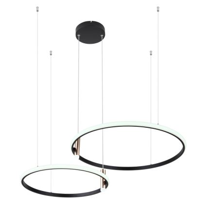 Globo - LED ljusreglerad ljuskrona på textilsladd LED/55W/230V 2700-6000K svart + fjärrkontroll