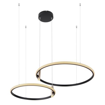 Globo - LED ljusreglerad ljuskrona på textilsladd LED/55W/230V 2700-6000K svart + fjärrkontroll