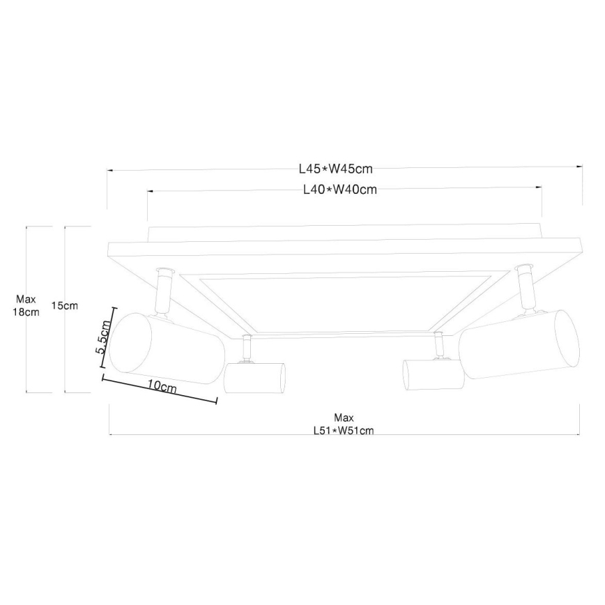Globo - LED spotlight 4xGU10/5W/230V + LED/24W/230V