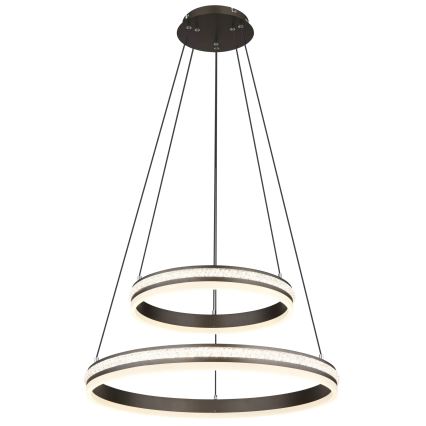 Globo - LED ljusreglerad ljuskrona på textilsladd LED/60W/230V 2700K-6000K + fjärrkontroll