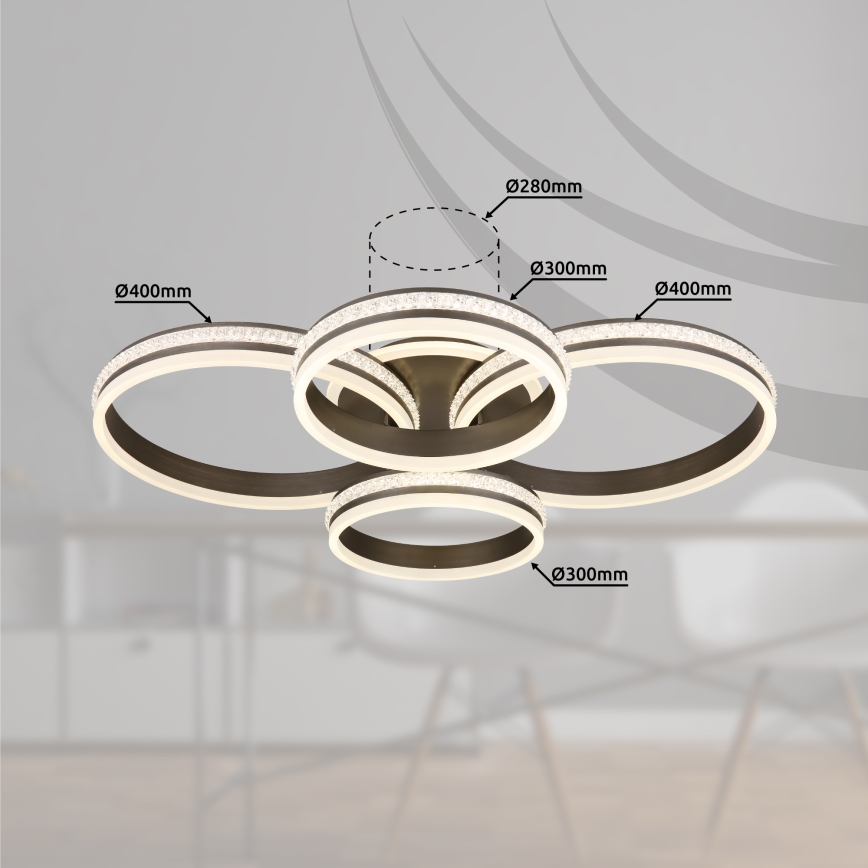 Globo - LED Dimbar taklampa LED/90W/230V 2700K-6000K + fjärrkontroll