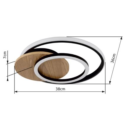 Globo - LED taklampa LED/24W/230V svart