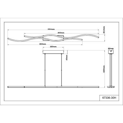 Globo - LED ljuskrona med textilsladd LED/30W/230V 3000K