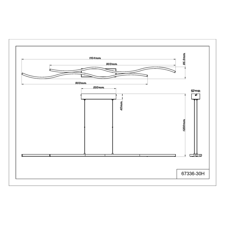 Globo - LED ljuskrona med textilsladd LED/30W/230V 3000K