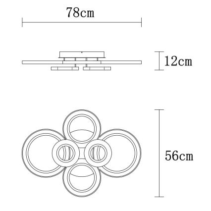 Globo - LED dimbar taklampa LED/60W/230V 2700-6000K 56x78 cm antracit + fjärrkontroll