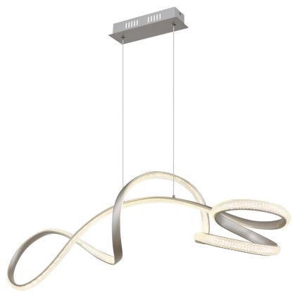 Globo - LED ljuskrona med textilsladd LED/40W/230V matt krom