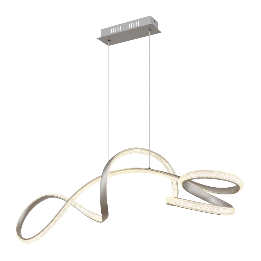 Globo - LED ljuskrona med textilsladd LED/40W/230V matt krom