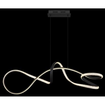 Globo - LED ljuskrona med textilsladd LED/40W/230V svart