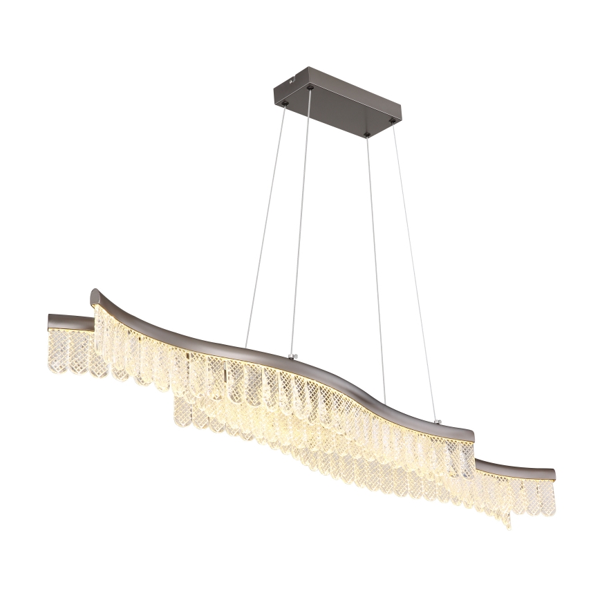 Globo - LED ljuskrona med textilsladd LED/35W/230V 3200K matt krom