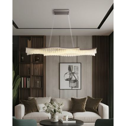 Globo - LED ljuskrona med textilsladd LED/35W/230V 3200K matt krom