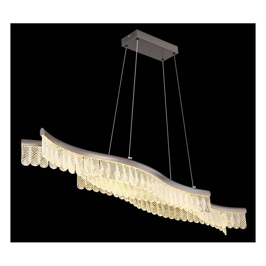 Globo - LED ljuskrona med textilsladd LED/35W/230V 3200K matt krom