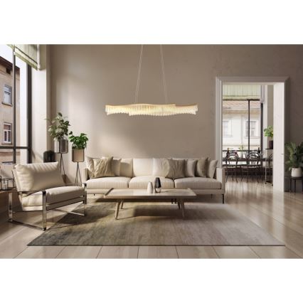 Globo - LED ljuskrona med textilsladd LED/35W/230V 3200K guld