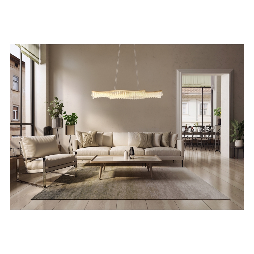 Globo - LED ljuskrona med textilsladd LED/35W/230V 3200K guld