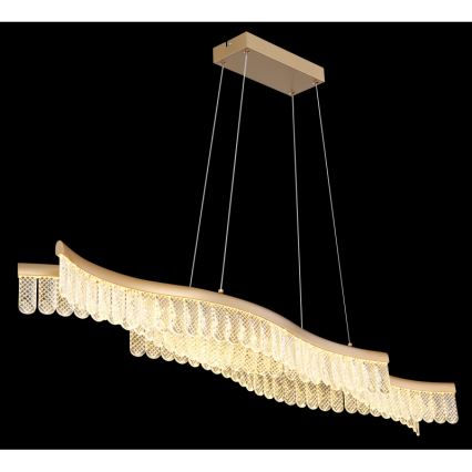 Globo - LED ljuskrona med textilsladd LED/35W/230V 3200K guld