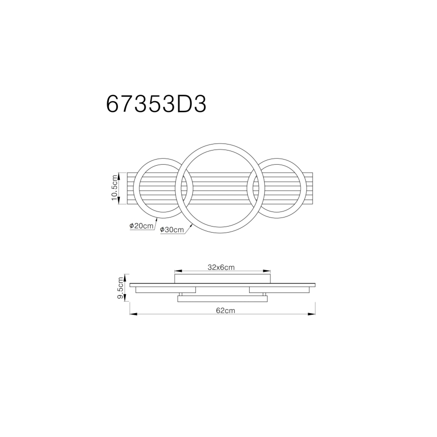 Globo - LED taklampa LED/24W/230V 3000K 30x62 cm