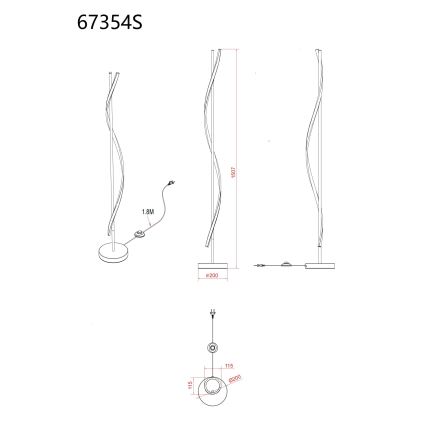 Globo - LED Golvlampa LED/30W/230V 3000K