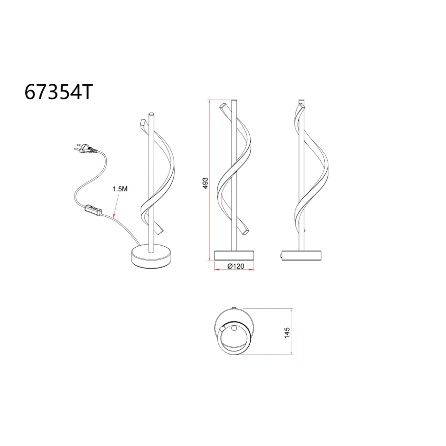 Globo - LED-bordslampa LED/12,5W/230V 3000K
