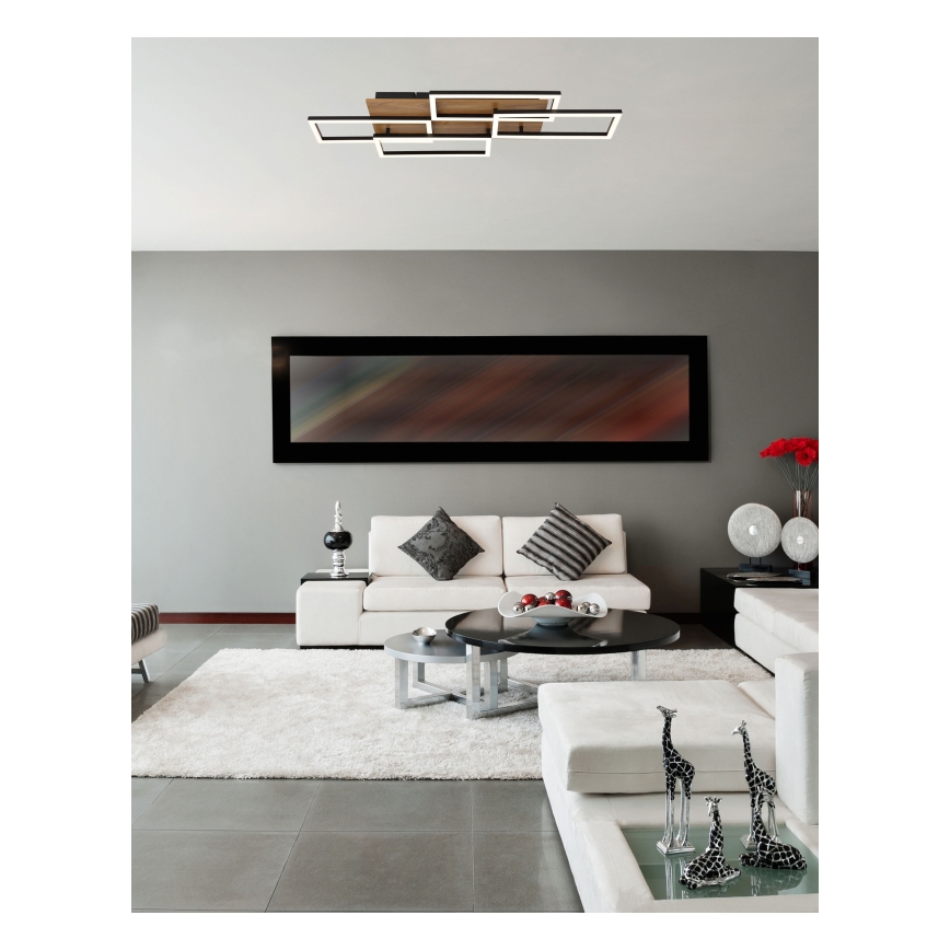 Globo - Dimmbar LED-taklampa LED/40W/230V 2700-6500K 32,5x87,5 cm brun/svart + fjärrkontroll