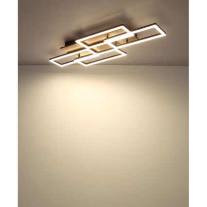 Globo - Dimmbar LED-taklampa LED/40W/230V 2700-6500K 32,5x87,5 cm brun/svart + fjärrkontroll