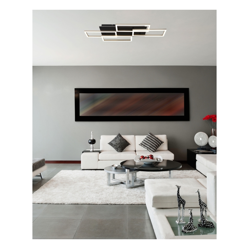 Globo - dimbar LED-taklampa 40W/230V 2700-6500K 32,5x87,5 cm svart + fjärrkontroll