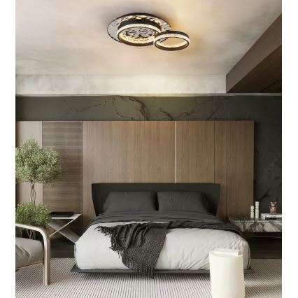 Globo - LED taklampa LED/24W/230V 3000K 40x50,5 cm svart/skinande krom