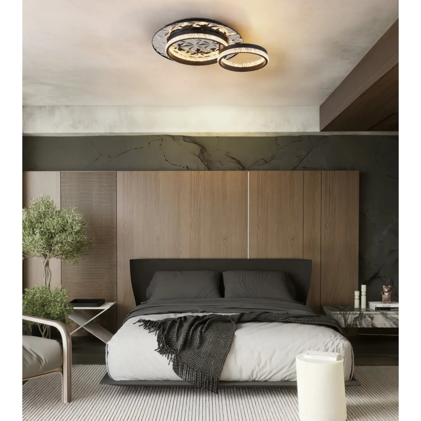 Globo - LED taklampa LED/24W/230V 3000K 40x50,5 cm svart/skinande krom