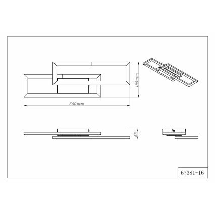 Globo - LED-takarmatur LED/16W/230V 3000/4000/6000K