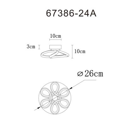 Globo - LED Taklampa LED/24W/230V 2700/4000/6000K Ø 26 cm svart