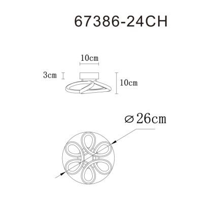 Globo - LED Taklampa LED/24W/230V 2700/4000/6000K Ø 26 cm guld
