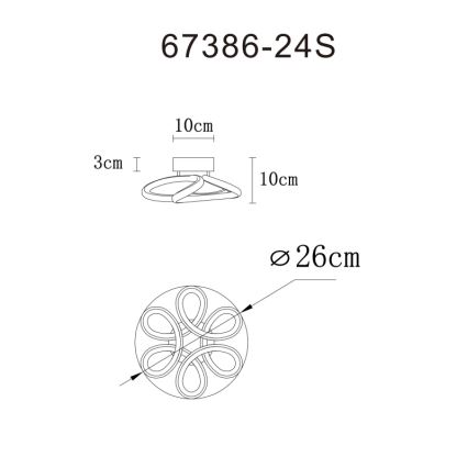 Globo - LED Taklampa LED/24W/230V 2700/4000/6000K Ø 26 cm matt krom