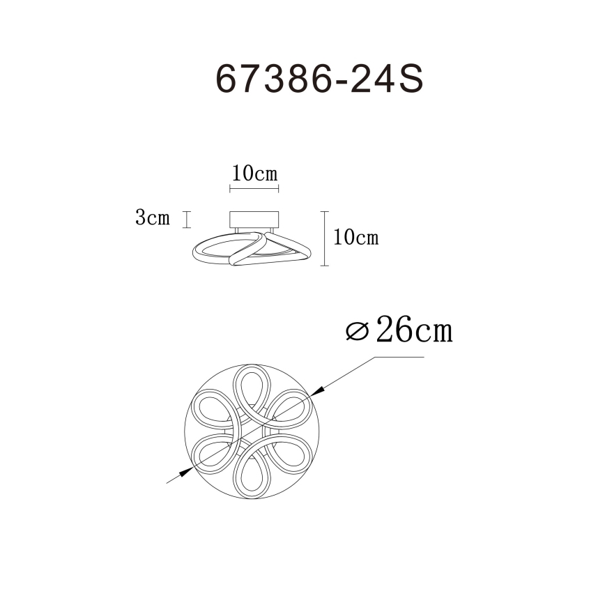 Globo - LED Taklampa LED/24W/230V 2700/4000/6000K Ø 26 cm matt krom