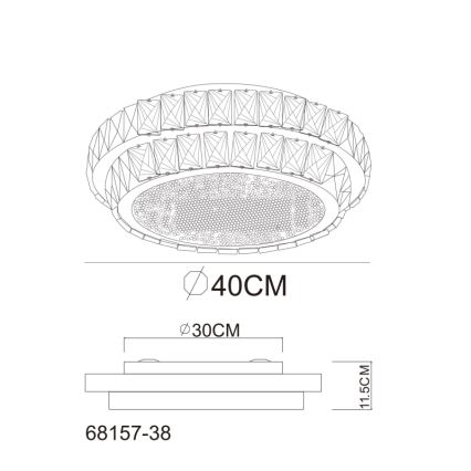 Globo - Dimbart LED-takarmatur LED/38W/230V 2700-6000K Ø 40 cm + fjärrkontroll