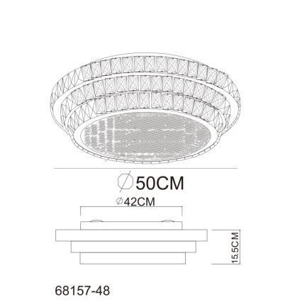 Globo - LED dimbar taklampa LED/48W/230V 2700-6000K Ø 50 cm vit + fjärrkontroll
