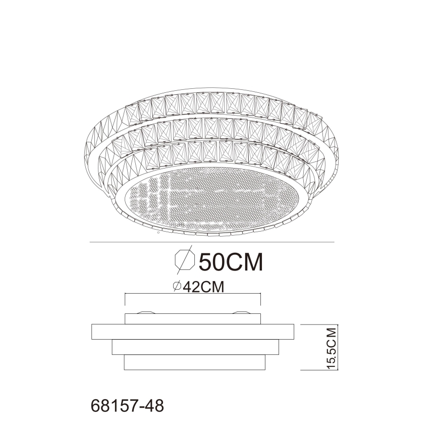 Globo - LED dimbar taklampa LED/48W/230V 2700-6000K Ø 50 cm vit + fjärrkontroll