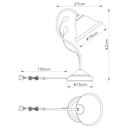 Globo 69007-1T - Bordslampa POSETS 1xE27/60W/230V