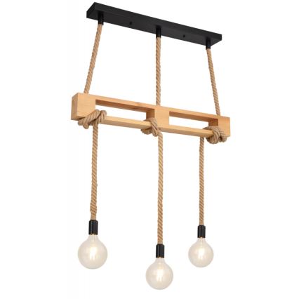 Globo - Ljuskrona med textilsladd 3xE27/60W/230V tall