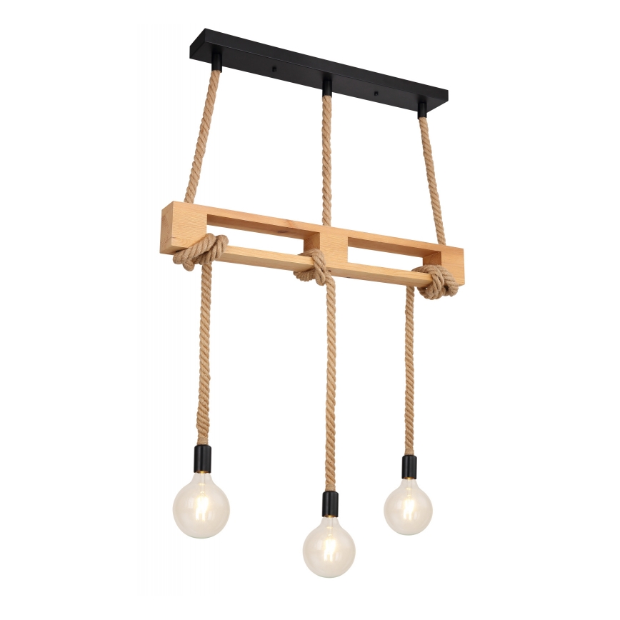 Globo - Ljuskrona med textilsladd 3xE27/60W/230V tall