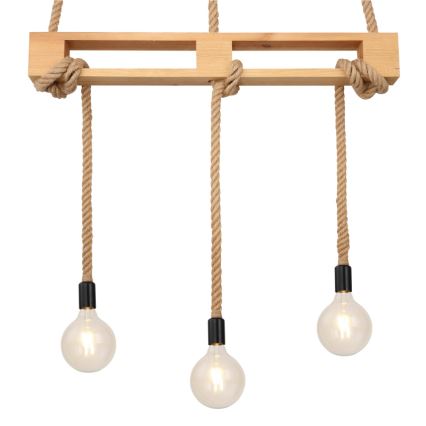 Globo - Ljuskrona med textilsladd 3xE27/60W/230V tall