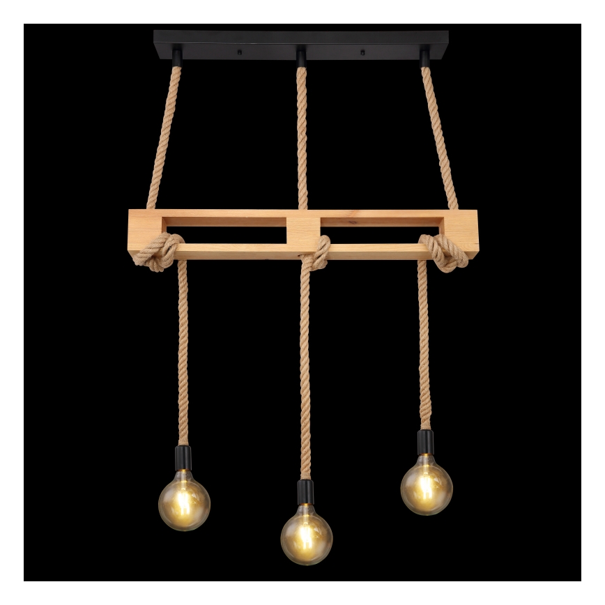 Globo - Ljuskrona med textilsladd 3xE27/60W/230V tall