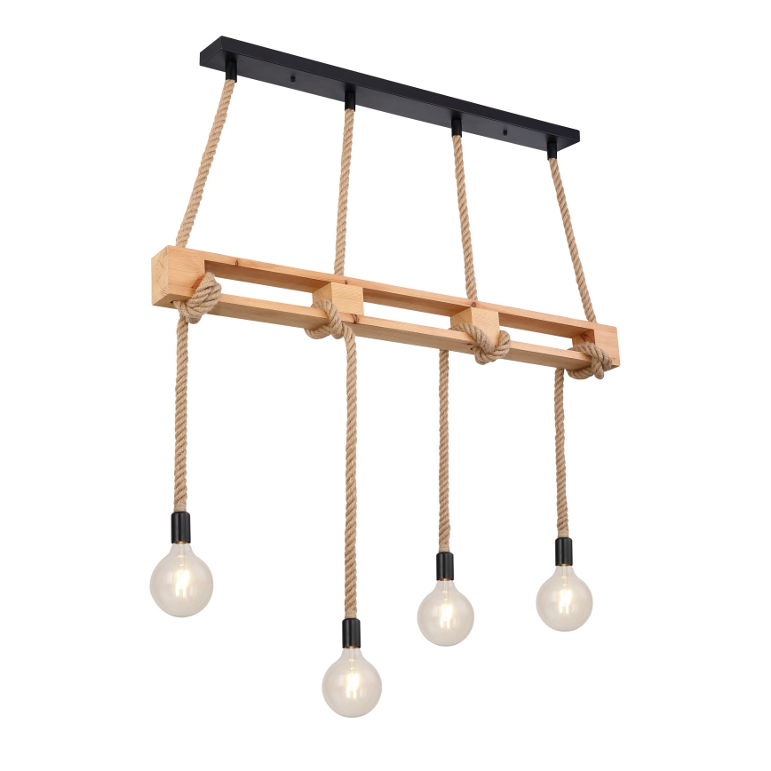 Globo - Ljuskrona med textilsladd 4xE27/60W/230V tall