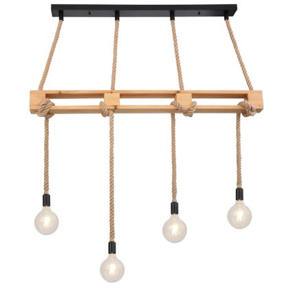 Globo - Ljuskrona med textilsladd 4xE27/60W/230V tall