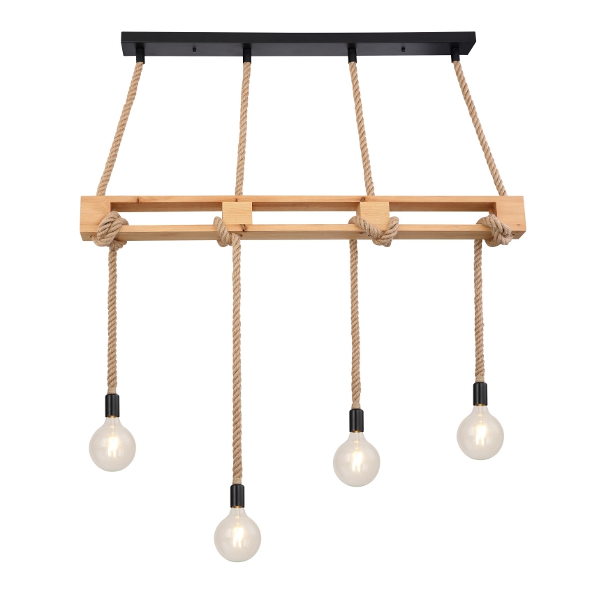 Globo - Ljuskrona med textilsladd 4xE27/60W/230V tall