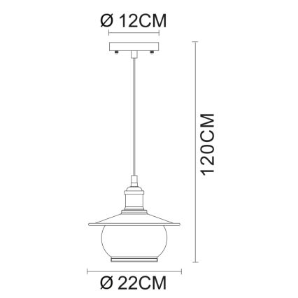 Globo 69030 - Hängande lampa 1xE27/60W