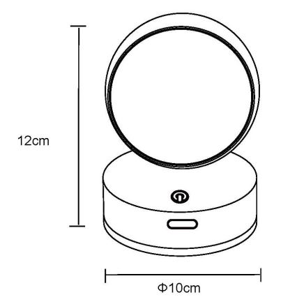 Globo - LED dimbar uppladdningsbar touch-vägglampa LED/1,4W/5V 1800 mAh svart