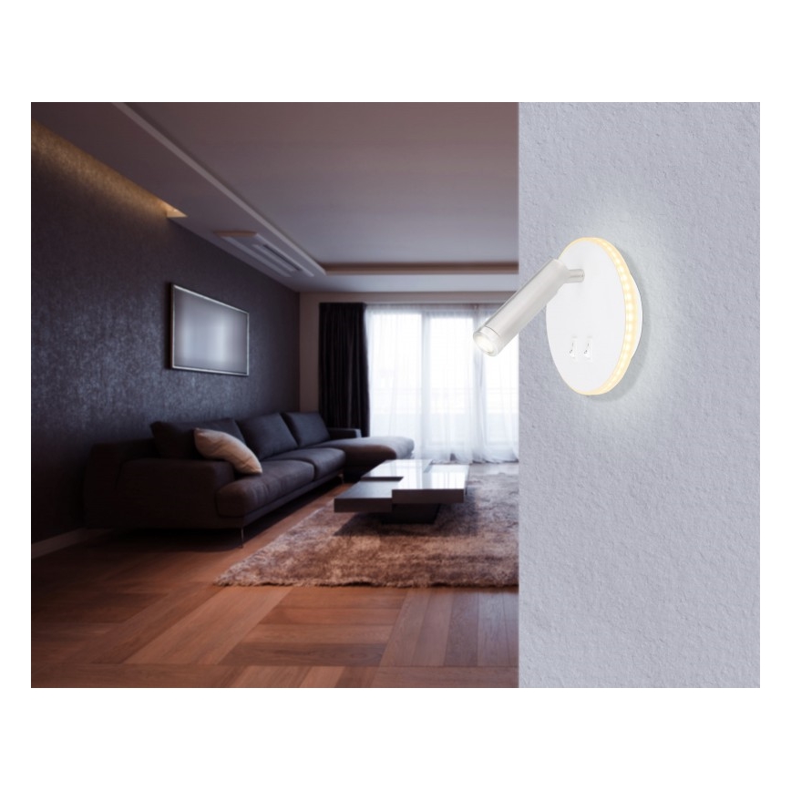 Globo - LED vägg spotlight  LED/6W + LED/1W/230V